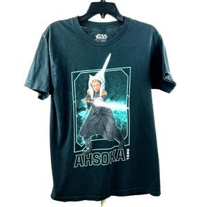 Star Wars Ahsoka Tano Shirt Medium Black Short Sleeve Tee Disney + Series M